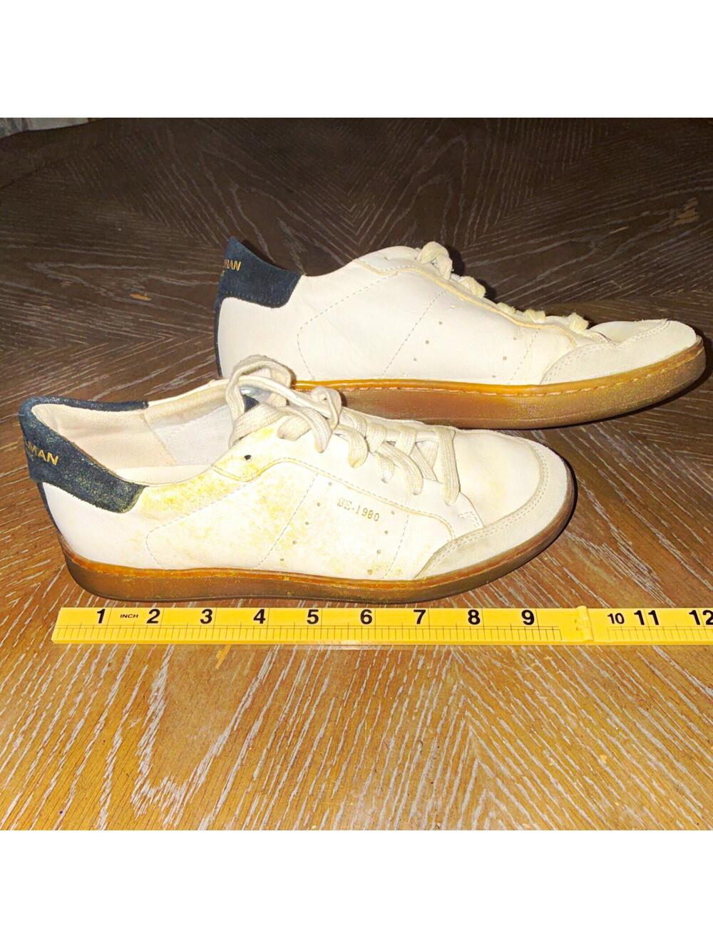 Sam Edelman SE-1980 Womens Leather Lace-Up Low Top Sneakers White Logo 6